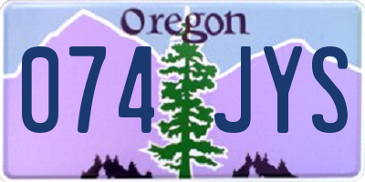 OR license plate 074JYS