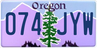 OR license plate 074JYW