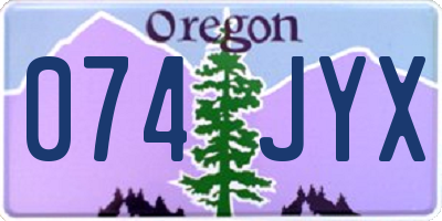 OR license plate 074JYX