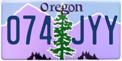 OR license plate 074JYY