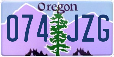 OR license plate 074JZG