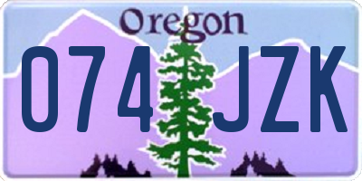 OR license plate 074JZK