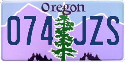 OR license plate 074JZS