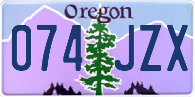 OR license plate 074JZX