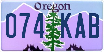 OR license plate 074KAB