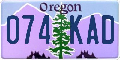 OR license plate 074KAD