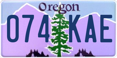 OR license plate 074KAE