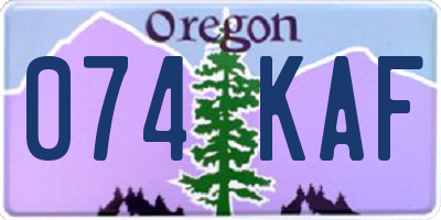 OR license plate 074KAF