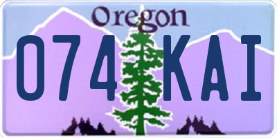 OR license plate 074KAI