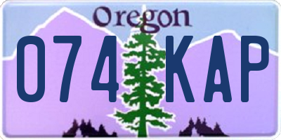OR license plate 074KAP