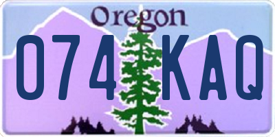 OR license plate 074KAQ