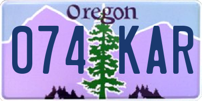 OR license plate 074KAR