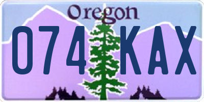 OR license plate 074KAX