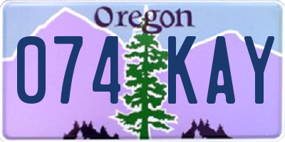 OR license plate 074KAY