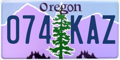 OR license plate 074KAZ
