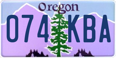 OR license plate 074KBA