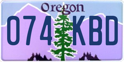 OR license plate 074KBD