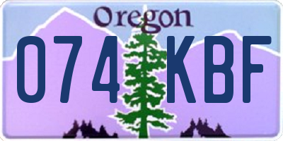 OR license plate 074KBF