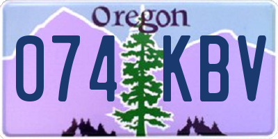OR license plate 074KBV