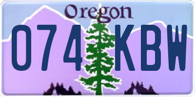 OR license plate 074KBW