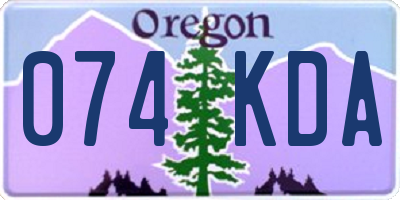 OR license plate 074KDA