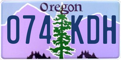 OR license plate 074KDH