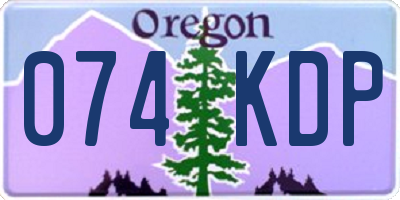 OR license plate 074KDP