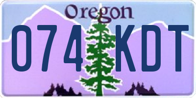 OR license plate 074KDT