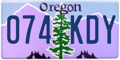 OR license plate 074KDY