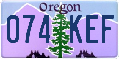 OR license plate 074KEF