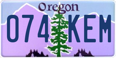 OR license plate 074KEM