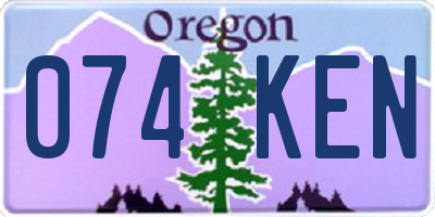 OR license plate 074KEN
