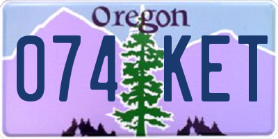 OR license plate 074KET