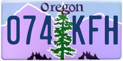 OR license plate 074KFH