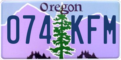 OR license plate 074KFM
