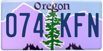 OR license plate 074KFN