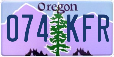 OR license plate 074KFR