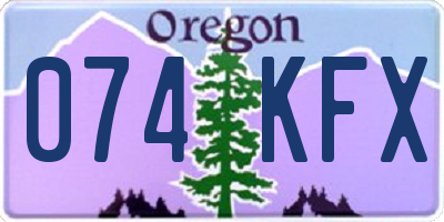 OR license plate 074KFX