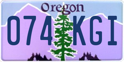 OR license plate 074KGI