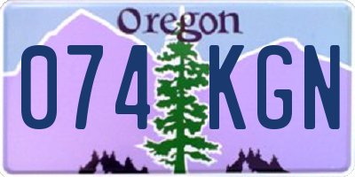 OR license plate 074KGN
