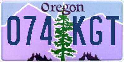 OR license plate 074KGT