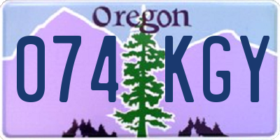 OR license plate 074KGY