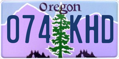 OR license plate 074KHD