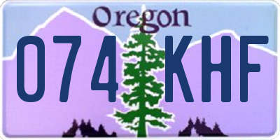 OR license plate 074KHF
