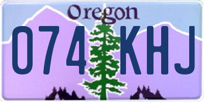 OR license plate 074KHJ