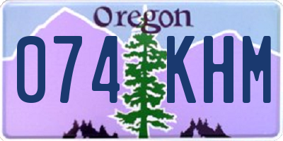 OR license plate 074KHM