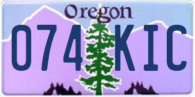 OR license plate 074KIC