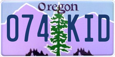 OR license plate 074KID