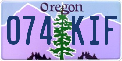 OR license plate 074KIF