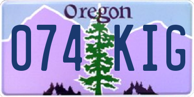 OR license plate 074KIG